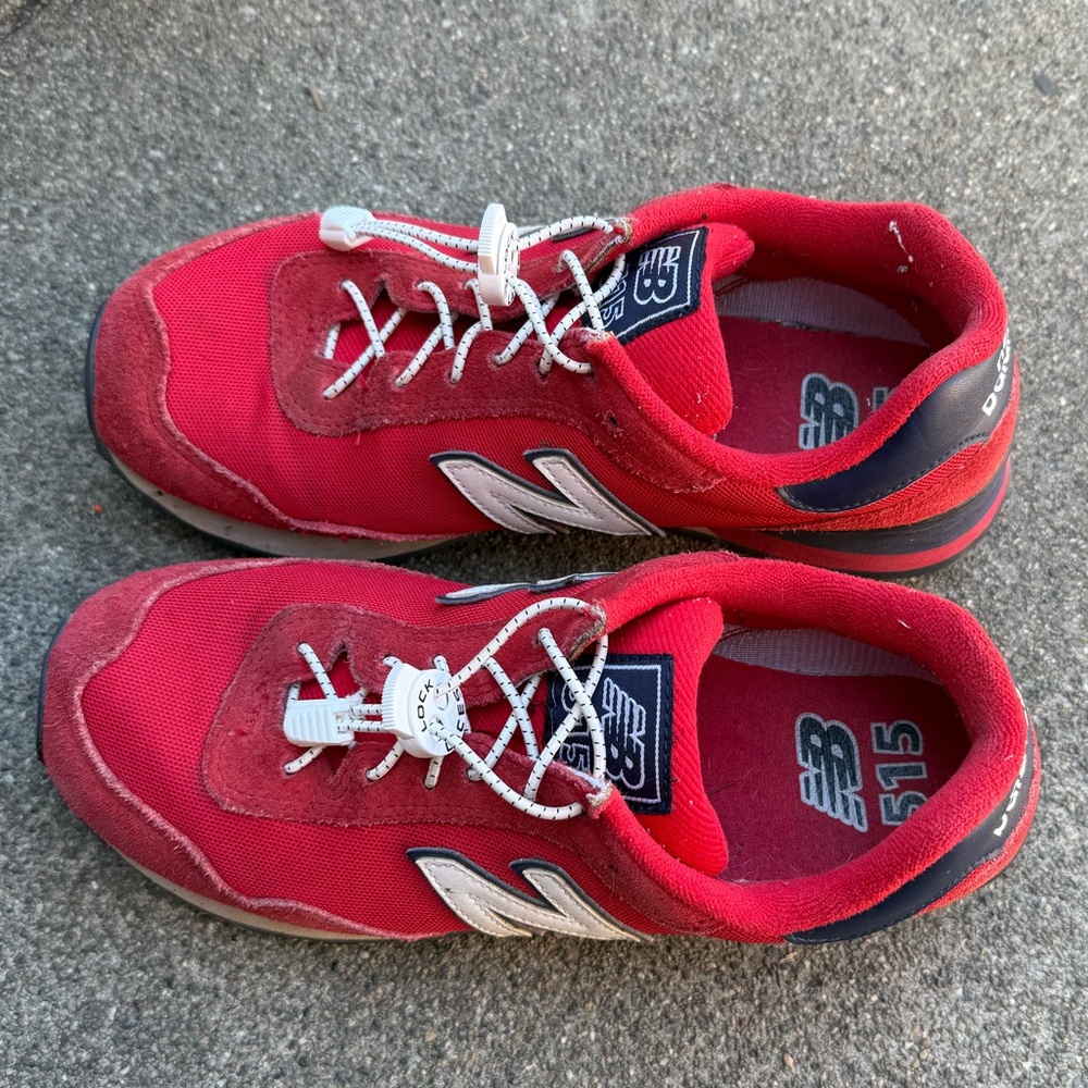 NEW BALANCE 515 WOMEN SHOES Sneakers LOCK LACES SUEDE LEATHER RETRO ORIGINAL RED - Picture 5 of 10
